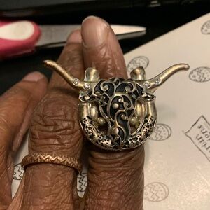 Intricate Bull Stretch Ring